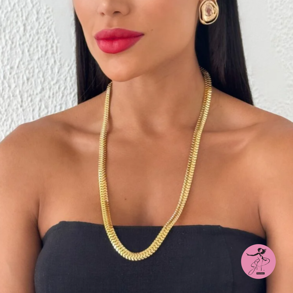 Colar Riviera Lacraia folheado a Ouro 18k