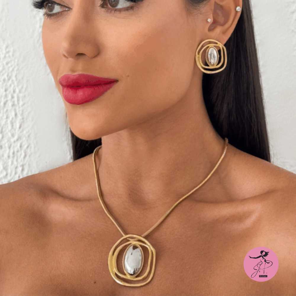 Conjunto Mix Banho Rabo de Tatu folheado a ouro